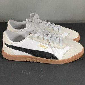 Puma White and Black Sneakers with Gum Soles